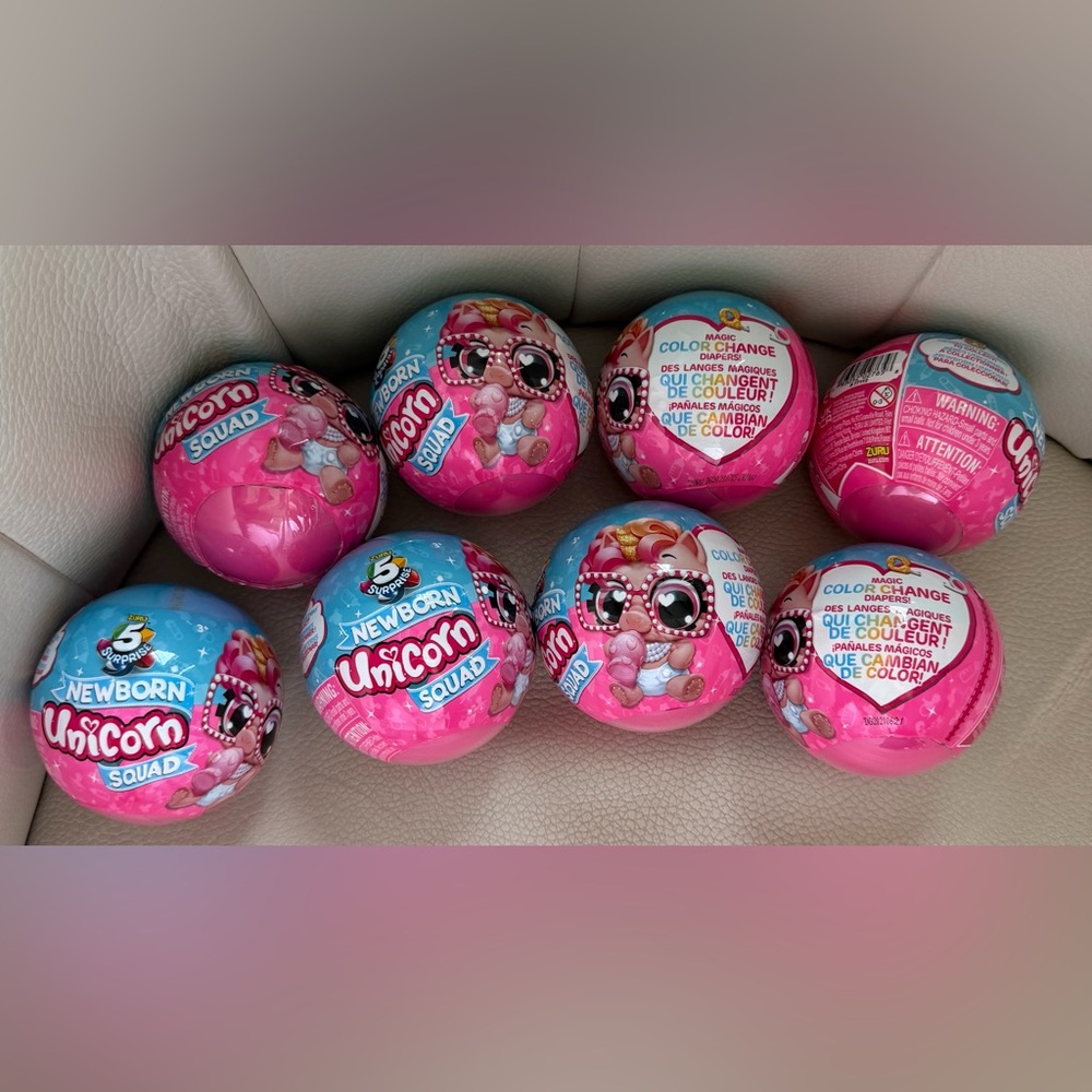 Lot Of 8 Zuru Newborn Unicorn Squad Series 1 Magic Color Change Mystery Balls
